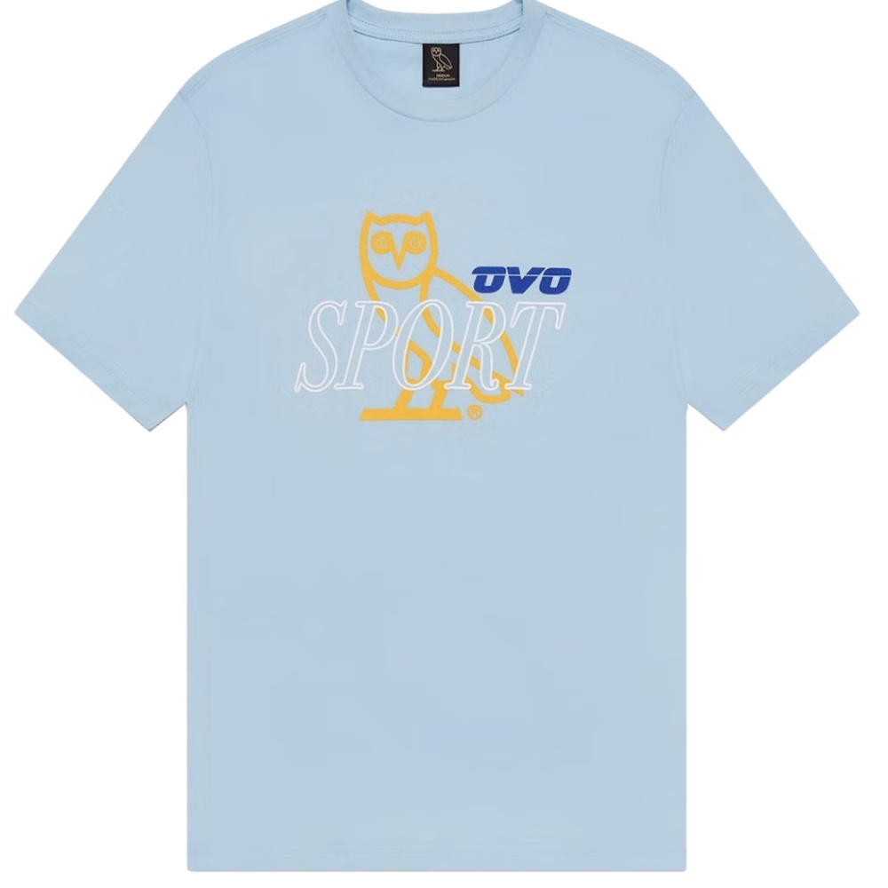 OVO Blue Cotton Short Sleeve T-Shirt